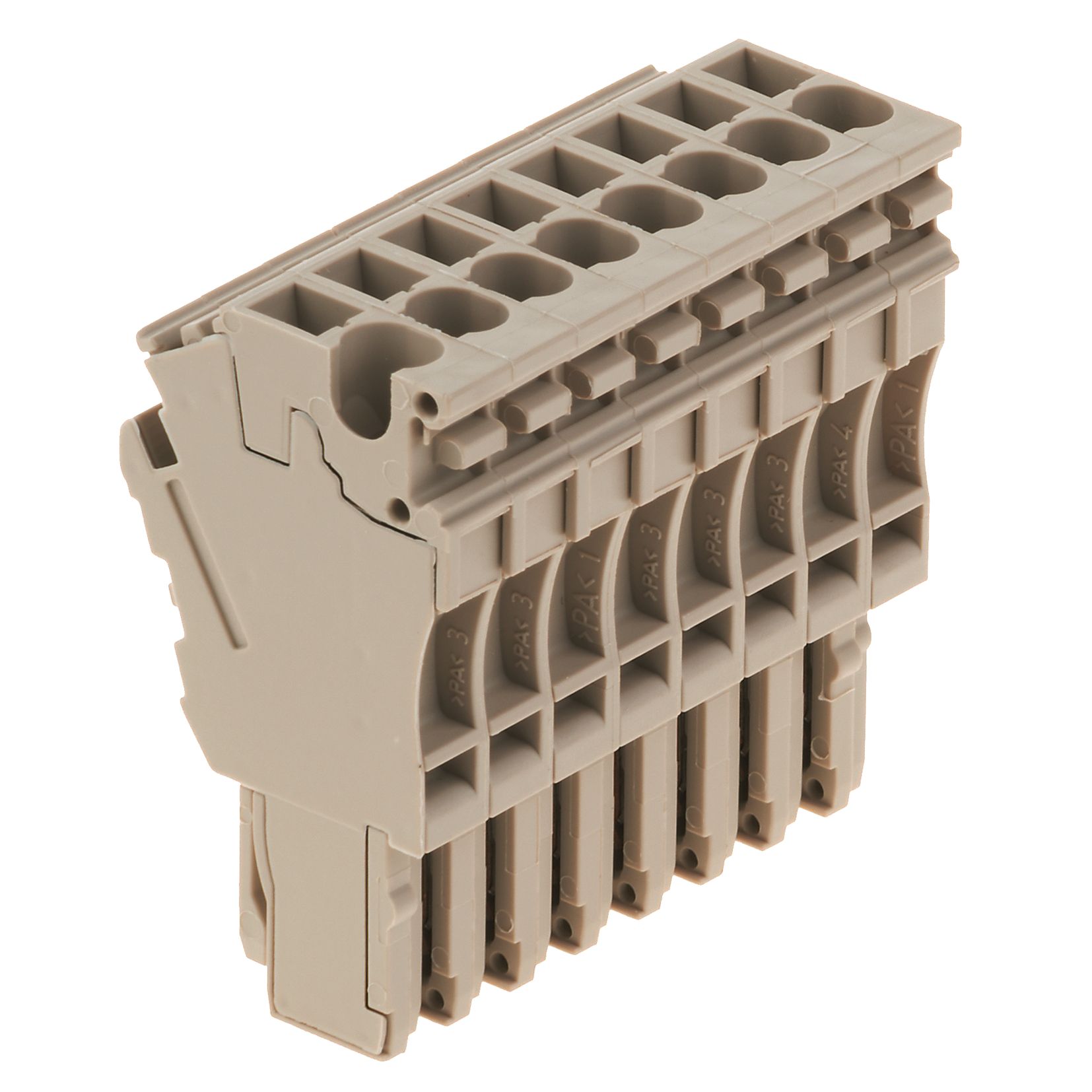 Plug (terminal), Plug-in connection, 2.5 mm&sup2;, 500 V, 24 A, Number of poles: 8, dark b