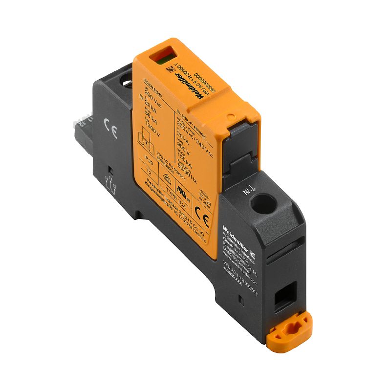 Surge voltage arrester  (power supply systems), Surge protection, with remote contact, Type II, Low